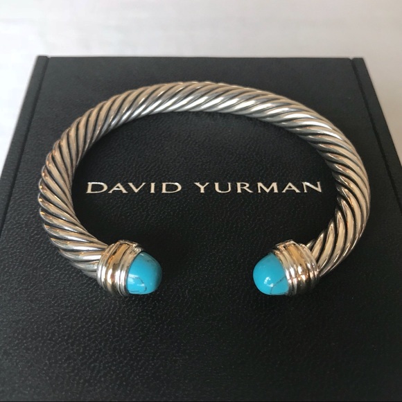 David Yurman Jewelry - David Yurman Cable Bracelet w/ Turquoise & Gold